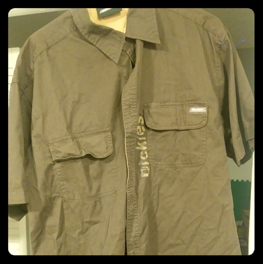 Dickies Brown Button Up
